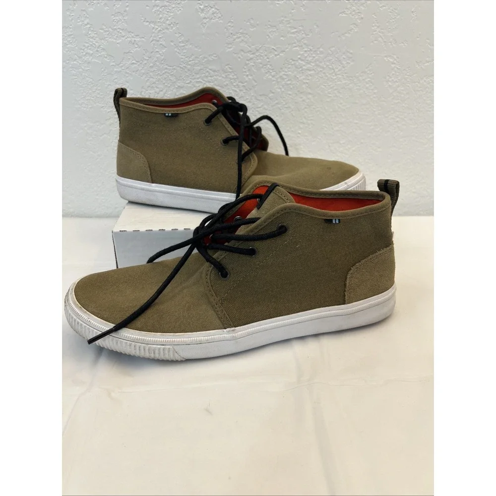 TOMS Carlo Mid Terrain Lace Up Mens Olive Casual 10016914 Sz 9 Water Resistant